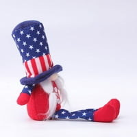 Dan nezavisnosti Gnome plišana lutka, ručno rađeni skandinavski Tomte Patriotic ELF DWarf ukras ukrasi