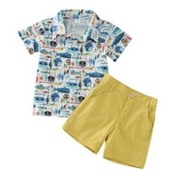 Gospodin outfit za dječake Toddler kratki rukav crtani otisci majica vrhovi kratke hlače dječje dječje