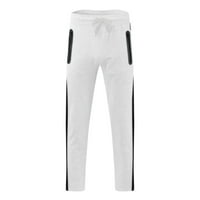 Opuštene pantalone za hlače ulice Muške dukseve ulica sa patentnim zatvaračem Slim Sportske casual hlače džepovi jogging muške hlače bijeli XL