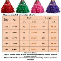 Haite Girls Plain Crew Crew Princess Haljine Ball Gown Solid Color Sandress Rođendan Mesh Ruffle Ljetna