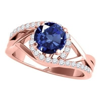 Mauli dragulji za angažovanje prstenova za žene 1. Carat je stvorio safir i dijamantski angažman prsten