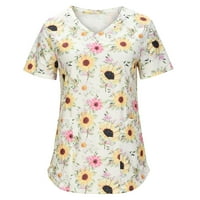 Darzheoy ljetne majice za ženu modni uzročni bluza za ispis kratkih rukava majica Ljetni vrhovi Vruća