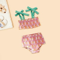 Kupaći kosetice za tinejdžere djevojke ruffle bikini baby print set ljetni slatki cvjetni kupaći kostimi