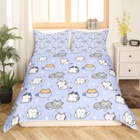 Lijepa prevlaka za životinje Pokrivena dječja mačka posteljina, slatka kawaii Komforter Poklopac ljubičasti