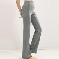 Ženske solidne boje ravne boje joge hlače Slim Fit High Squik guza za podizanje širine noge dugačke