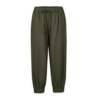 Vojska zelene nove proljeće i ljetne ženske modne ležerne svakodnevne hlače labavi visoki struk ravne