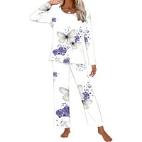 Viadha ženski ispis okrugli vrat kratkih rukava za spavanje i pantalone postavljaju loungewear pidžame