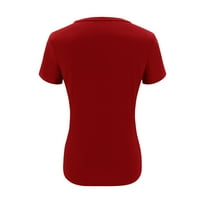 SunhillsGrace majice za ženska majica kratkih rukava za žene plus V-izrez Pleased Bluse Casual TEE majica