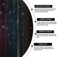 Star Starry Stars Stars BlackOut zavjese + mreža za djecu Djevojke spavaća soba Dnevni boravak, gradijentni
