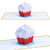 Pop up rođendanske kartice 3D Cupcake Rođendanska karta za djevojčicu sa koverte