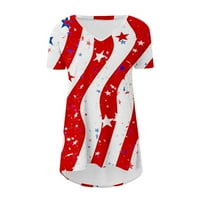 Majica američke zastave za žene 4. jula bluza Grafički tunik Tees casual američki zastava Patriotski