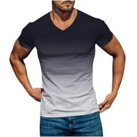 Muška majica Clearence Plus Veličina Casual V-izrez Gradijent ispis pulover Fitness Sportske kratke