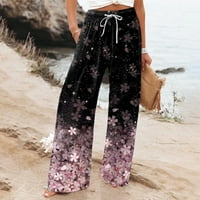 Corashan ženske posteljine široke pantalone za nogu elastične visoke struine casual pamučne pamučne joge labave hlače na plaži sa džepovima