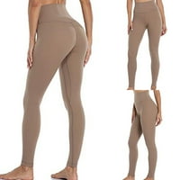 Kayannuo joga hlače sa džepovima za žene natrag u školsku čišćenje Ženska visoka struka Čvrsta boja uska fitness yoga hlače nude skrivene joge hlače bež