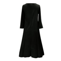 Yinguo labavi casual o vrat dugim haljinama čvrste ženske haljine duge neregularne ženske haljine