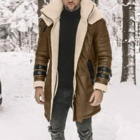 Outfmvch jakne za muškarce kožna jakna plus veličine kaput rever ovratnik dugih rukava kožna jakna kaput