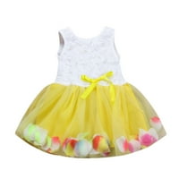 Djevojke se baruju ljetni mali toddler bowknot tutu latice tulle bebe cvjetne haljine odijelo za sunčanje