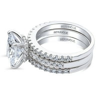 Sterling srebrni skriveni halo vjenčani angažman prstenje kubični cirkonij CZ SOLITAIRE prsten za žene, rodirana veličina 9