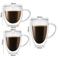 Hadančeo staklena čaša dvostruki sloj za višekratnu upotrebu zatražene šalice za kavu za piće za domaćinstvo za domaćinstvo