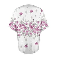 Yubatuo ženska modna modna tiskana sa sedam dijelova rukava s rukavima labava bluza casual bluza TOP CARDIGAN za žene bijele s