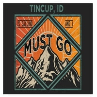 Tincup Idaho 9x suvenir Drveni znak sa okvirom mora ići dizajn