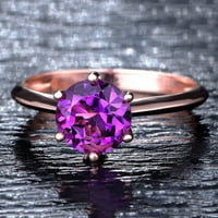 Žene Fau Amethyst Ruby Inlaid prsten za prsten za vjenčanje za angažovanje nakita