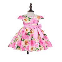 Pfysire Kids Girls cvjetna kugla haljina Bowknot princeza haljina ružičasta 4-5t