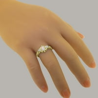 Britanci izrađeni 18k žuti zlatni prirodni Opal Womens Ring - Veličine Opcije - Veličina 9.25