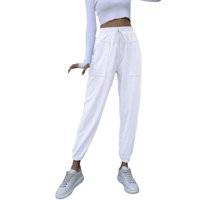 Ženske široke noge visokog struka ravnoj nozi casual hlače ultra mekane jogers joga hlače sa džepovima