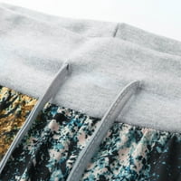 Hlače za žene srušeno casual cofy pidžama ispisano palazzo joga jogging sa džepovima ljeto pod ženskim