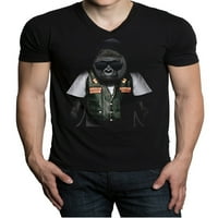 Muški biciklistički majmuni crni V-izrez majica X-Veliki crni