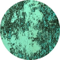 Ahgly Company u zatvorenom okruglom apstraktnom tirkizno plavim modernim prostirkama, 3 'runda