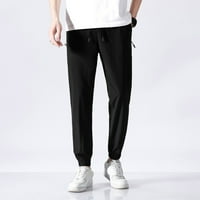 Entyinea muškarci joggers hlače otvorene dno dugene ravno ležerne hlače s džepovima crna 5xl