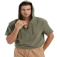 Cindysus muns baggy solid color T majice Muškarci Labavi fit Basic Tee s kapuljačom Sport V izrez obični