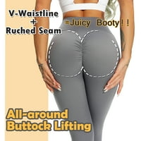 Ženske visokog struka joge tajice obložene Scrounch Butch Lift plijen hlače Tummy Control Workout Atletska