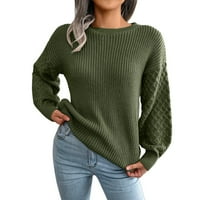 Entyinea Ženski džemperi vrhovi prevelizirani džemper za kornjače Trendy rebrasti pleteni pulover Tunic