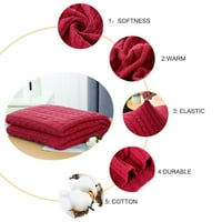 Piccocasa super mekani topli pamučni kabel pletene bacanje pokrivač za kauč na kauču kući crvena