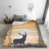 Ikona za šumski jelen Uzorak bacajte pokrivač, super mekane flanelne pokrivače od flanela, 60 x50
