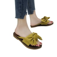 Sandale Žene Udobne otvorene noge sa lukom Podrška Neklizajuće moderne sandale s ravnim oblikama, Žuto,