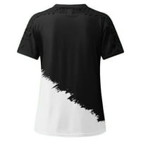 Penskeiy Žene Ležerne tiska Okrugli vrat čipka u šupljim majicama kratkih rukava majica za mršavljenje vrhovi ljetni svestrani majica XL bijela na klirensu