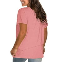 tklpehg plus veličine za žene Ljeto kratki rukav majice casual okrugli vrat Klasična puna boja slobodne