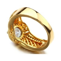 Fledorashia prstenovi za poklone za muškarce Očev pokloni umetnuti šareni kamen europski i američki šareni elektropisni zlatni prsten