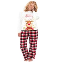 Gwiyeopda Christmas Family Pijamas setovi s dugim rukavima Elk print noćni odjeća za spavanje Loungewear