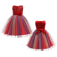 UCCDO 3-10Y Little Girls Formalne haljine, cvijeće Djevojke Sequin Tulle Pageant Ball haljina haljina