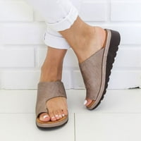 Puntoco Women's Plus Veličina obuća, casual cipele Ljetna plaža Putni papera za flip flops smeđe 5