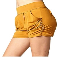 Dame Ljeto Kratke hlače Bermuda kratke vruće hlače Čvrsto kolor mini pantne ženske casual dno trče žuto