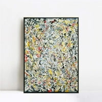 Umjetnost uokvirena platna zidna umjetnost bijela svjetlost Jackson Pollock Print Artwork Wall Art za