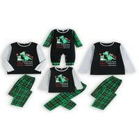 MA & Baby Christmas pidžama za obiteljski dinosaur pismo s dugim rukavima Ispiši odgovarajući PJS setovi