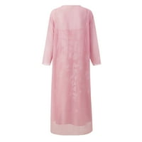 Haljine za ženske zabave MAXI V-izrez kratki rukav ružičasti ružičaste haljine 2xl