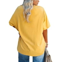 Qwertyu skraćena rukavska majica V izrez Loop Fit Fashion Tops Žene Long Elow Western T košulje za žene